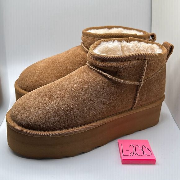 CUSHIONAIRE Women's Genuine Suede pull on platform boot +Memory Foam 8.5 CHESTNU - Picture 3 of 7